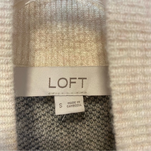 LOFT Leopard Print Jacquard Turtleneck Wool Blend Sweater Dress - Picture 5 of 8